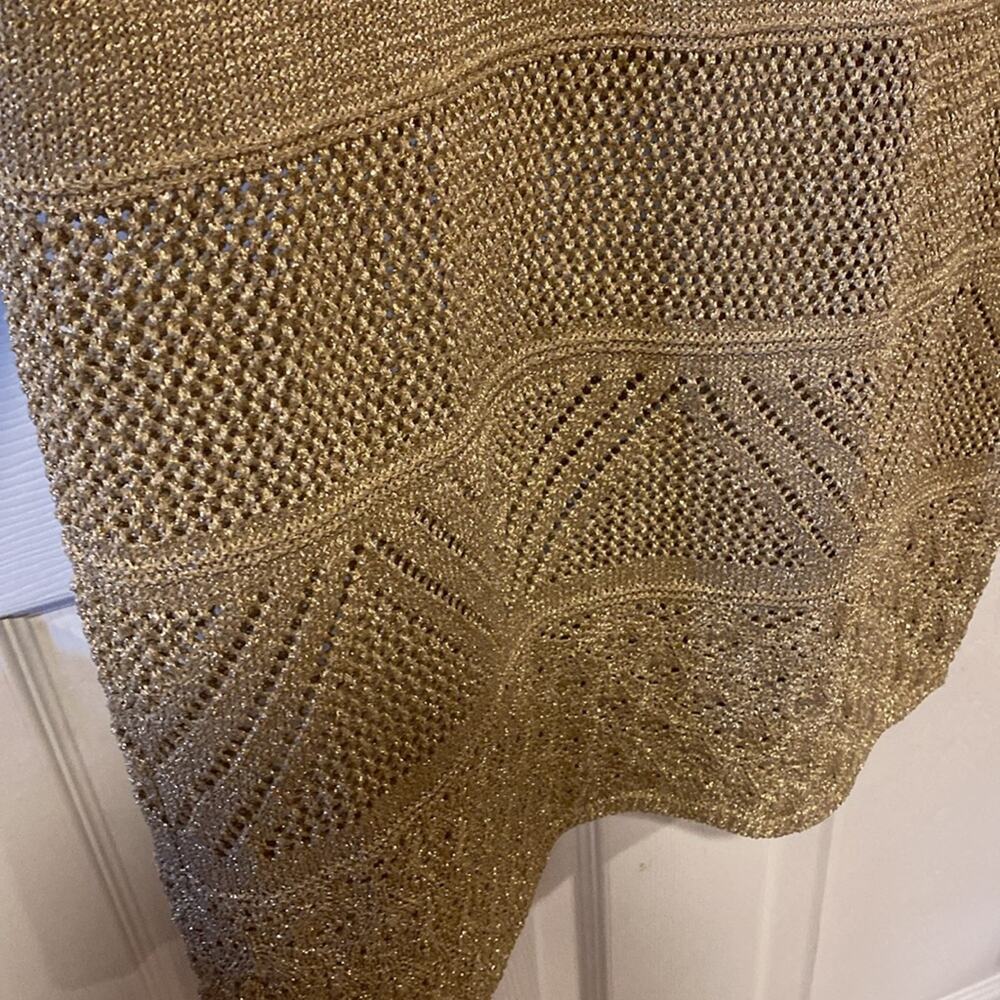 BNWT HOUSE OF HARLOW 1960 Gold Shimmer Top and Skirt Set Women’s Size Large - Picture 8 of 9